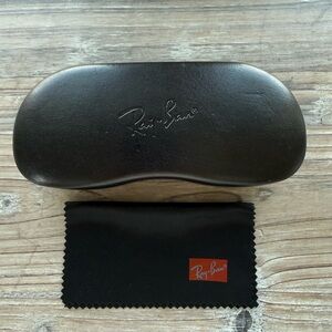Ray-Ban hard shell sunglasses case and microfiber cleaning cloth included